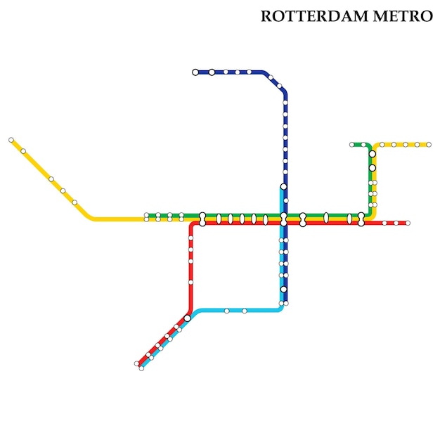 Mapa Metra W Rotterdamie