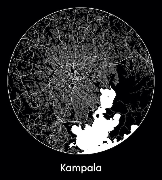 Mapa Miasta Afryka Uganda Kampala Ilustracji Wektorowych