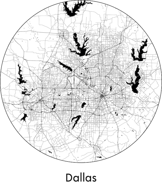 Mapa Miasta Ameryki Północnej Stany Zjednoczone Dallas Ilustracji Wektorowych