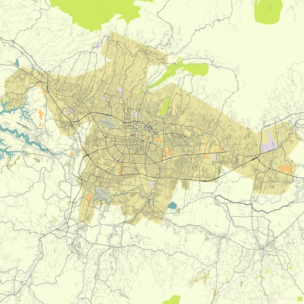 Mapa Miasta Bandung City West Java W Indonezji