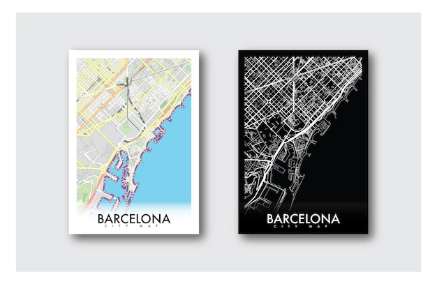 Plik wektorowy mapa miasta barcelona