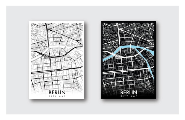 Plik wektorowy mapa miasta berlin