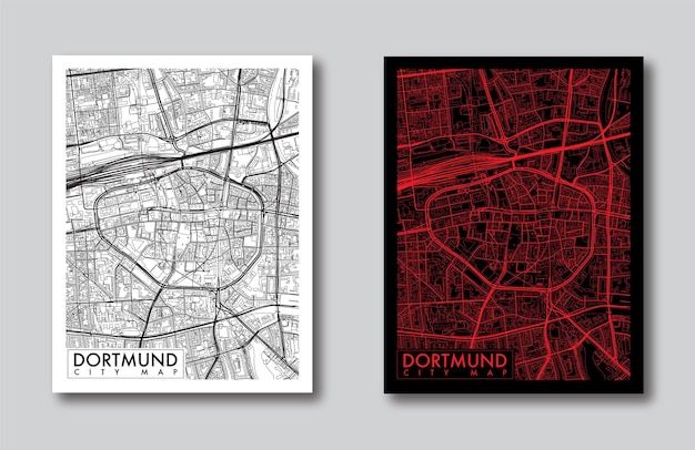 Plik wektorowy mapa miasta dortmund