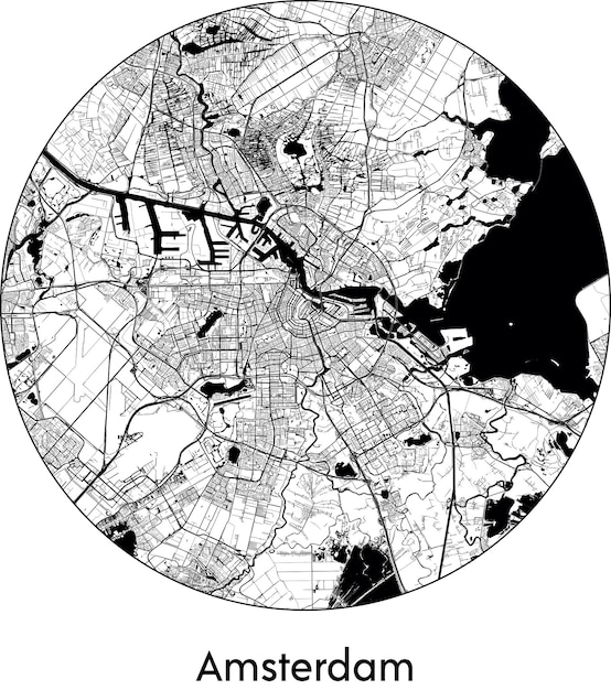 Plik wektorowy mapa miasta europa holandia amsterdam ilustracji wektorowych