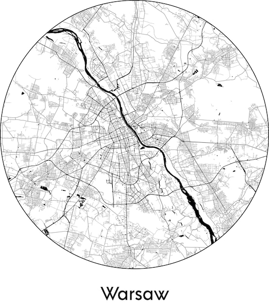 Plik wektorowy mapa miasta europy polska warszawa ilustracji wektorowych