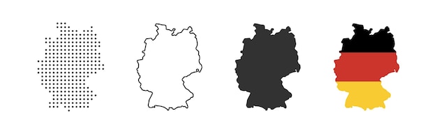 Mapa Niemiec ikona Niemcy granica Kraj flaga znak Europa geografia ilustracja wektorowa