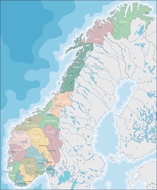 Mapa Norwegii