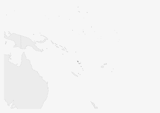 Mapa Oceanii Z Podświetloną Mapą Vanuatu