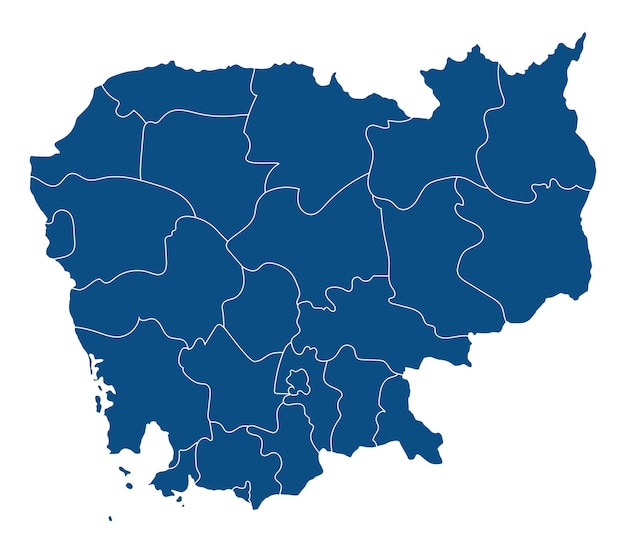 Plik wektorowy mapa odizolowanej kambodży