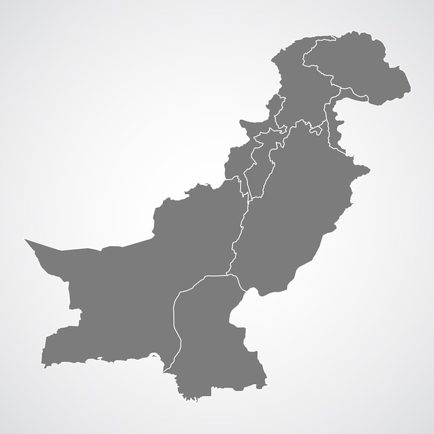 Mapa Pakistanu Z Szarym Odcieniem Na Odosobnionym Tle