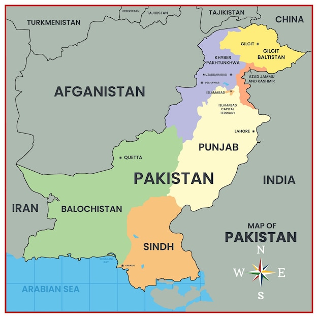 Mapa Pakistanu