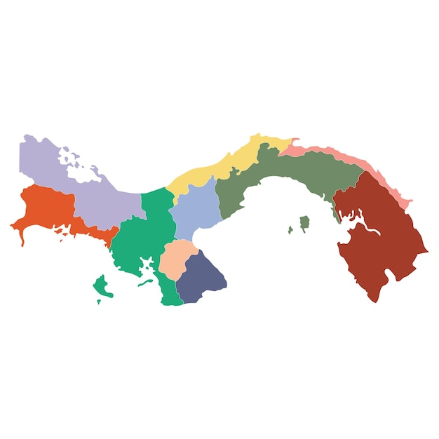 Mapa Panamy Mapy Panamy W Dziesięciu Głównych Regionach W Wielokolorowych