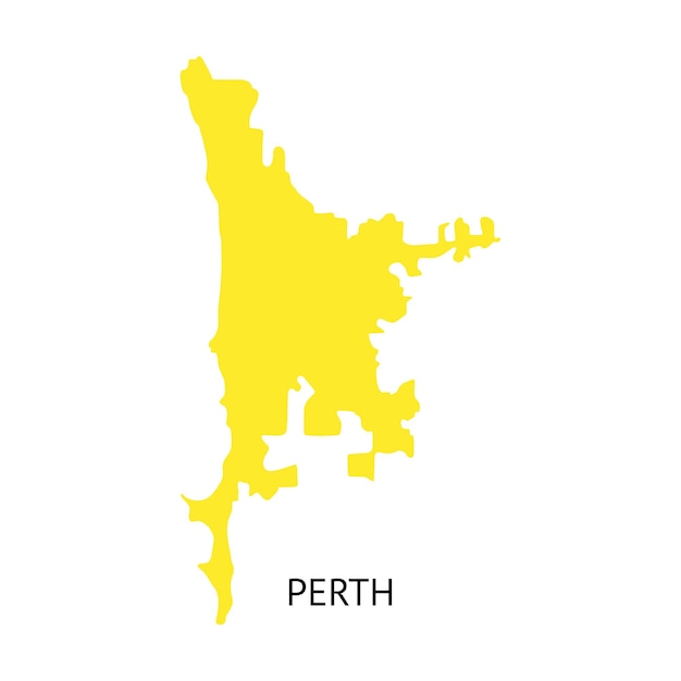 Plik wektorowy mapa perth, głównego miasta w australii