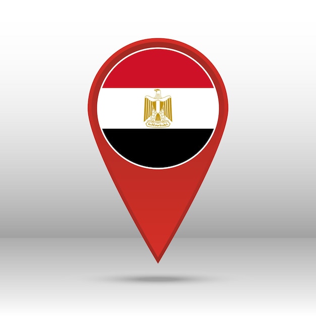 Mapa pin flaga Egiptu wektor