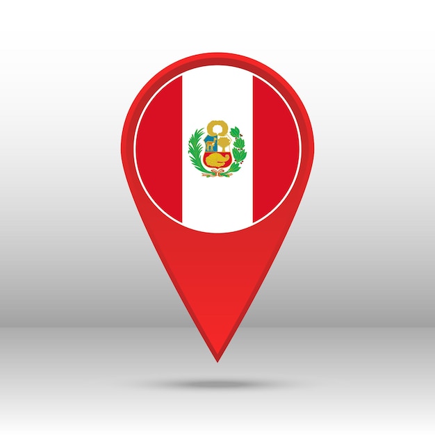 Mapa Pin Flaga Peru Wektor