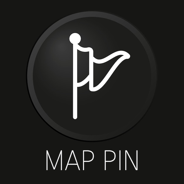 Mapa Pin Minimalna Linia Wektorowa Ikona Na Przycisku 3d Na Białym Tle Premium Vectorxaxa