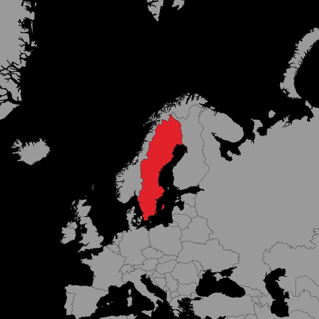 Plik wektorowy mapa pin z flagą szwecji na mapie świata ilustracja wektorowa