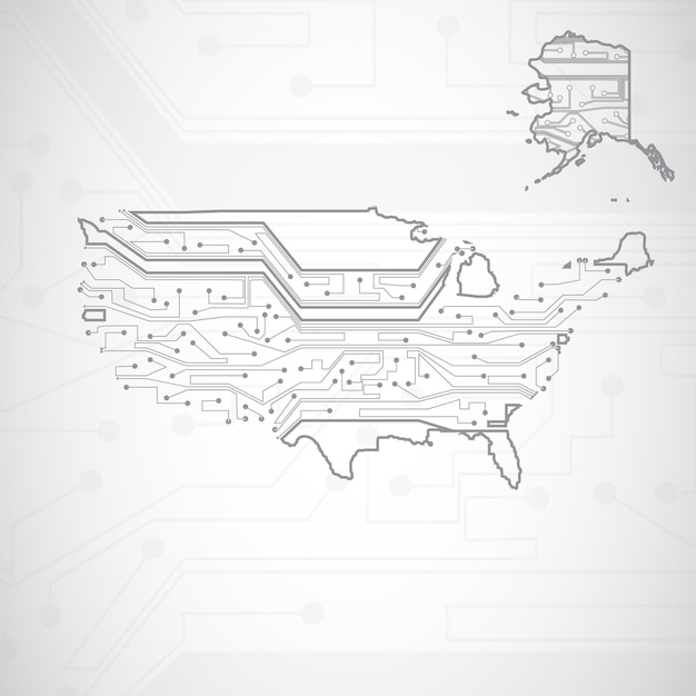 Plik wektorowy mapa płytki obwodowej usa