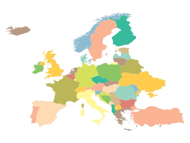 Plik wektorowy mapa polityczna europy