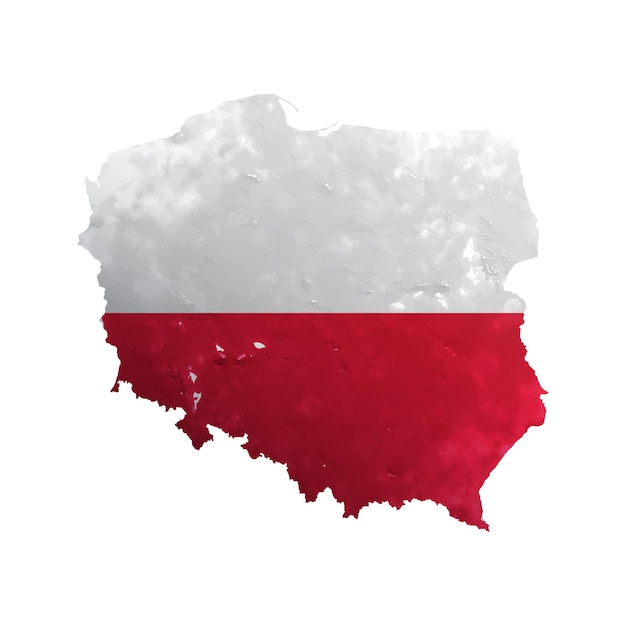 Plik wektorowy mapa polski, w kolorach flagi ilustracji wektorowych