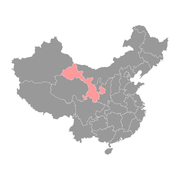 Plik wektorowy mapa prowincji gansu, podziały administracyjne chin ilustracja wektorowa
