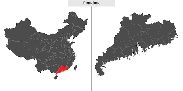 Mapa prowincji Guangdong w Chinach