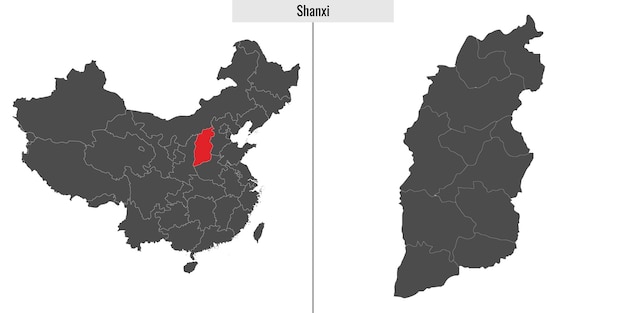 Mapa Prowincji Shanxi W Chinach