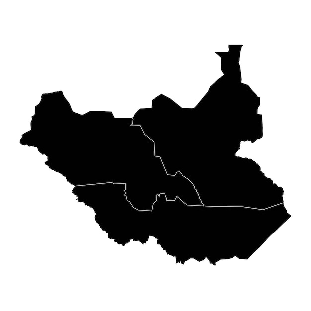 Mapa regionów Sudanu Południowego Ilustracja wektorowa