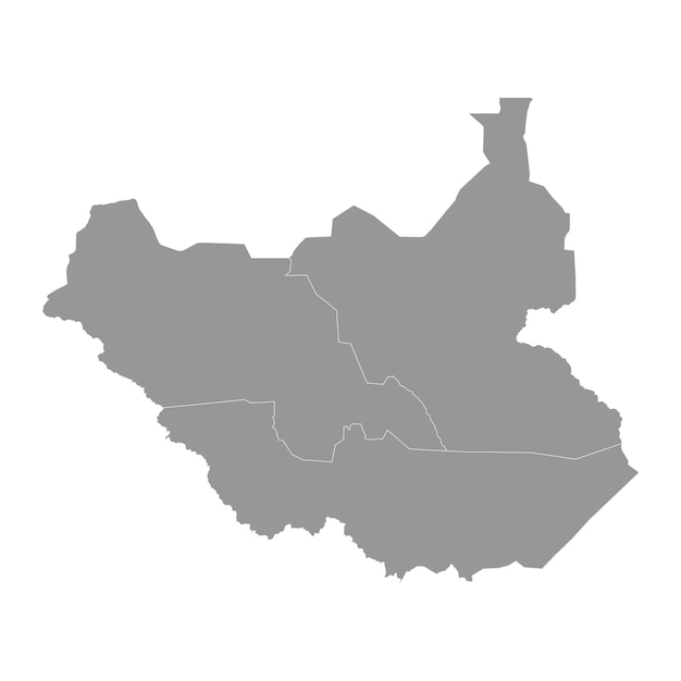Mapa regionów Sudanu Południowego Ilustracja wektorowa