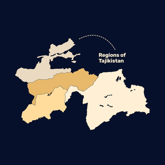 Plik wektorowy mapa regionów tadżykistanu