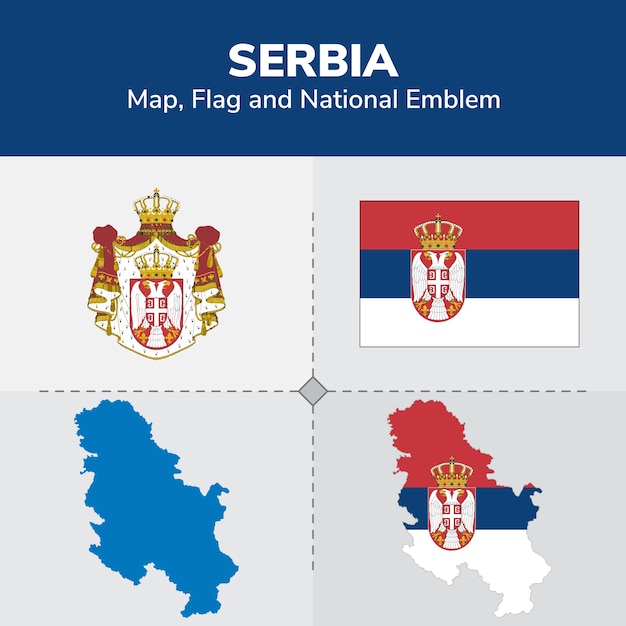 Mapa Serbii, Flaga I Godło Państwowe