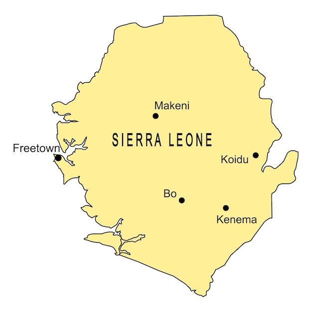 Plik wektorowy mapa sierra leone