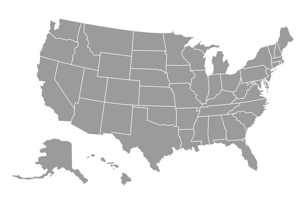Mapa Stanów Zjednoczonych Ameryki Mapa USA z podzielonymi stanami Mapa USA