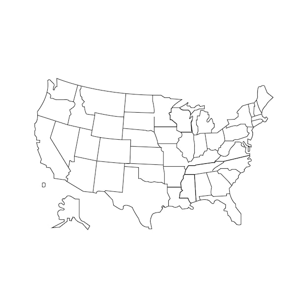 Plik wektorowy mapa stanów zjednoczonych