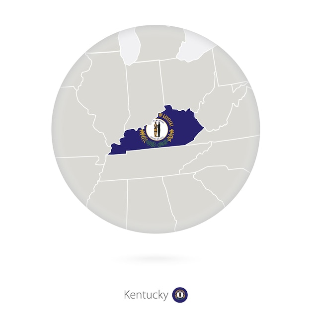 Mapa Stanu Kentucky I Flaga W Okręgu Kontur Mapy Stanu Kentucky Usa Z Flagą Ilustracja Wektorowa