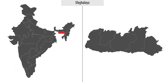 Mapa stanu Meghalaya w Indiach