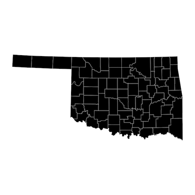 Mapa Stanu Oklahoma Z Hrabstwami Ilustracji Wektorowych