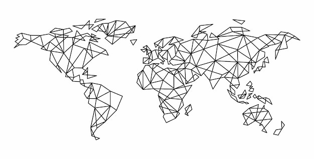 Mapa świata Geometria Trójkąta Stylizowany Wektor Projektu