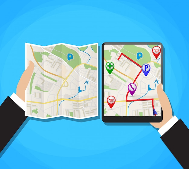 Mapa świata. Mobilna nawigacja GPS.