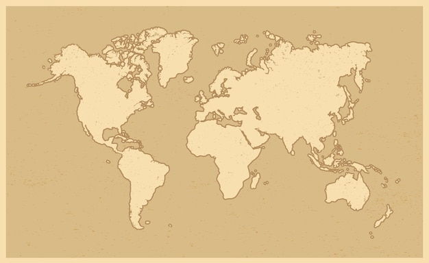 Mapa świata w stylu grunge