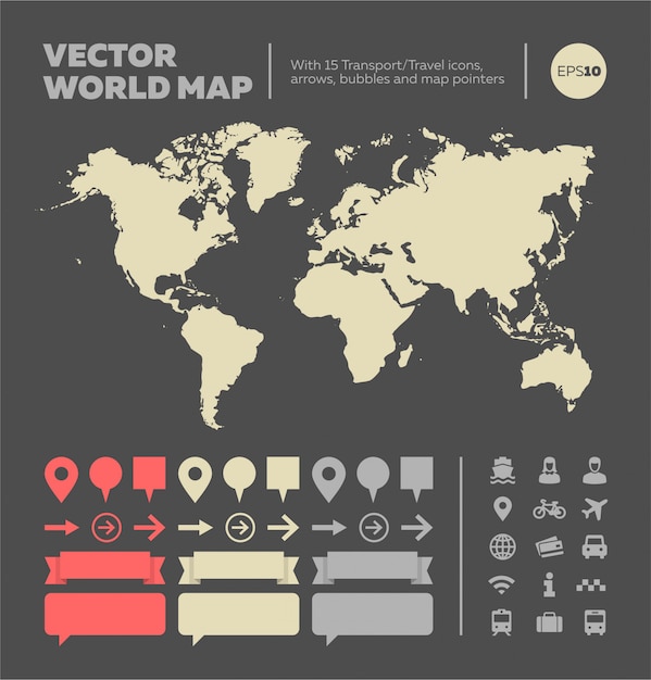 Mapa świata Z Elementami Infographic