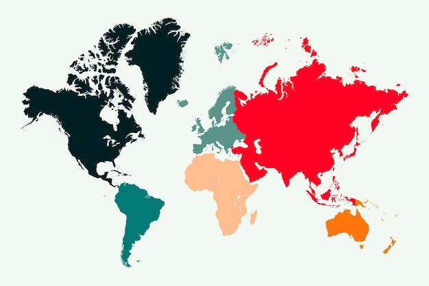 Mapa świata Z Różnymi Kolorami.