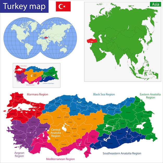 Plik wektorowy mapa turcji