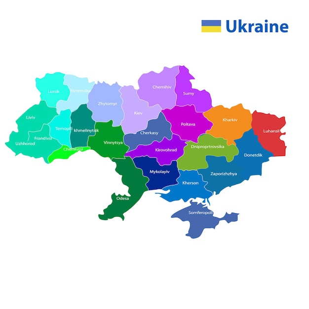 Mapa Ukrainy Projekt Ukraina Projekt Mapy 3d I Mapa Wektorowa