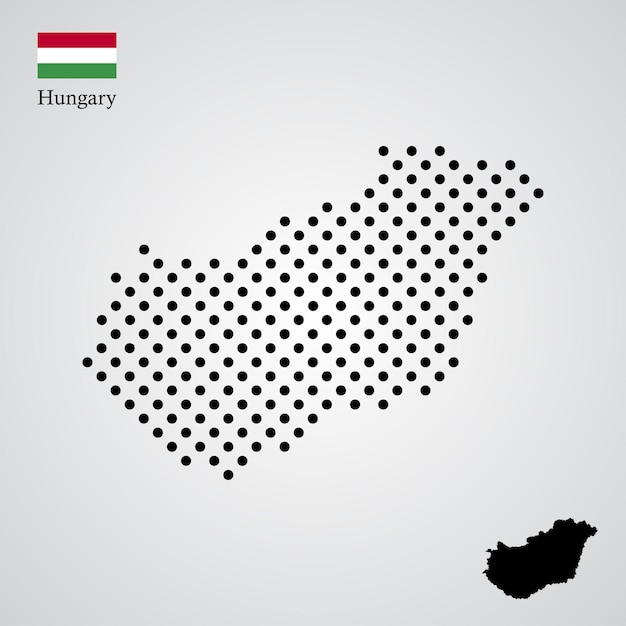Mapa Węgier W Stylu Półtonowym