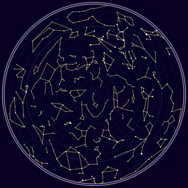 Plik wektorowy mapa wektorowa południowego nieba z konstelacji