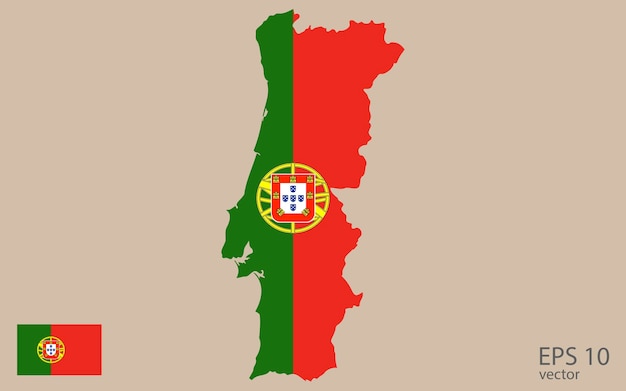 Plik wektorowy mapa wektorowa portugalii projekt wektorowy izolowany na szarym tle