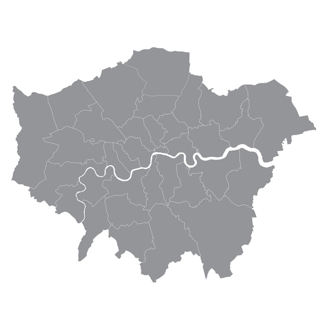 Mapa Wielkiego Londynu pokazująca wszystkie dzielnice