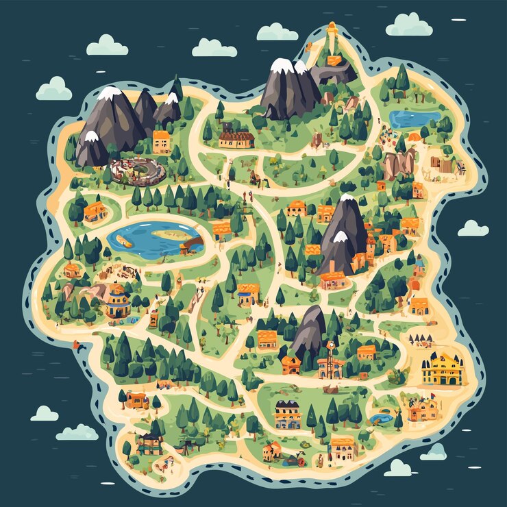 Wektor mapa wioski miasta