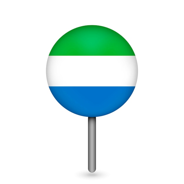 Mapa wskaźnik z contry Sierra Leone Flaga Sierra Leone Ilustracja wektorowa
